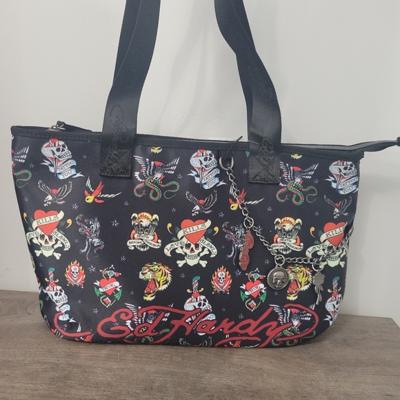 Ed Hardy Tote With Chain - Picture 1 of 5
